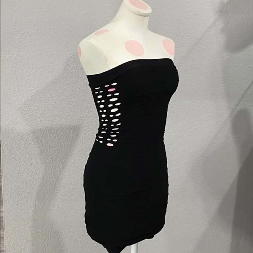 new SEXY LITTLE BLACK DRESS tube bodycon  O/S